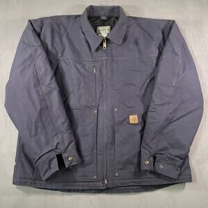 Carhartt 378-20 Duck Canvas Quilt Lined Jacket Men’s XL Blue Workwear Outdoors